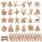 BHGT 1-24 Adventskalender Zahlen Holz mit 24 Stück Holzklammern Juteschnur Holzzahlen Anhänger Weihnachtsdeko DIY Deko für Weihnachtsbaum Adventskalender zum Basteln (Stil D)