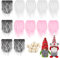 BOFUNX 12 Stück Zwergenbärte Wichtelbart Zum Basteln mit 12pcs Holzperlen, Weihnachten Zwerg Bart Holzperlen Set für Weihnachten DIY Handwerk Party Supplies