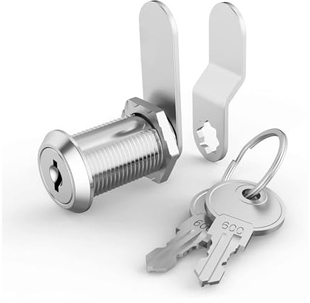 Helonge Serratura a camma con chiavi, 1 pezzo da 3,8 cm, serratura per armadietto, cassetti da scrivania, ricambio per rimorchi, scatole di immagazzinaggio camper, cassette postali, cassette postali e