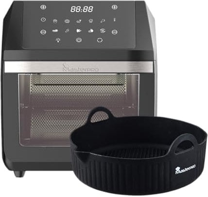MasterPRO Rocket 1100 - Freidora de Aire sin Aceite y Horno - Capacidad de 11L - Potencia de 1800W - Pantalla LED Táctil - Temperatura Regulable + Bandeja De Horno Redonda Silicona