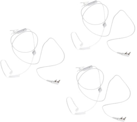 jojofuny 3 STK Walkie-Talkie-Kabel Funkkopfhörer Kopfhörer Verkabelt Luftkanal Kopfhörer Kabelkopfhörer Akustisches Rohr Kabelgebundene Kopfhörer Headset Kristalldraht Kopfhörerkabel Weiß
