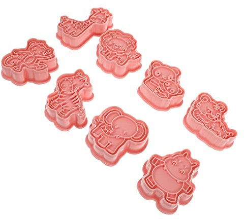 Zerodeko 8 Pezzi Tagliabiscotti Animali Per Caramelle in Plastica Per Cioccolato Torta Tagliabiscotti a Forma Di Elefante Biscotto Da Forno Frey Pp Cartone Animato