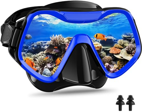 Arlierss Taucherbrille Erwachsene, Schnorchelmaske für Herren Damen, Tauchermaske mit Nasenabdeckung 180°Panorama HD Gehärtetes Glas Anti Nebel Anti-Leck Schwimmmaske für Schnorcheln Schwimmen
