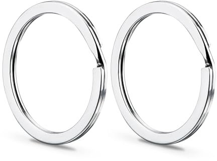 Gimars 20PCS Porte-Clés 25mm Anneaux 316 Acier Inoxydable Rond à Bords Solide pour Clé de Voiture, Clé de Maison, Arts,Artisanat, Lanières - Argent