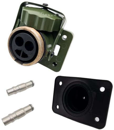 SERTPLAS 2 Polige NATO Steckdose mit Gummidichtung Ink 2X Kontaktbuchse 35mm² 12V/24V passend Militärfahrzeuge, Feuerwehrfahrzeuge, Krankenwagen, Land & Baumaschinen, LKW, Anhänger