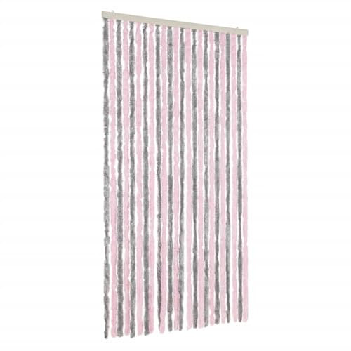 vidaXL Tenda Antimosche Grigio Argento e Rosa 100x200 cm in Ciniglia