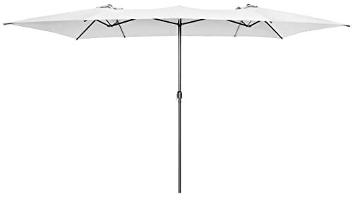 RELAX4LIFE Ombrellone Doppio da Giardino 426 x 265 x 260 cm, Ombrellone Parasole con Manovella, Ombrellone da Esterno Grande per Patio, Cortile, Ristorante e Bar (Beige, 426 x 265 x 260 cm)
