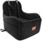 Lealchum Hund Booster Autositz für kleine/mittlere Haustiere, Welpe Autositz mit erhöhten Kissen, vollständig abnehmbar und waschbar Haustier Autositz mit 2 Aufbewahrungstaschen(Black, Medium)