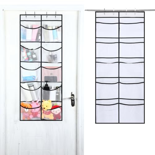 Hängeregal, Hängeaufbewahrung Organizer, Hängeorganizer mit 10 Netztaschen, Ausgestattet mit 4 Haken, Geeignet für Tür-Organizer, Schlafzimmer, Wohnzimmer, Kinderzimmer, Badezimmer (54,5 x 126 cm)