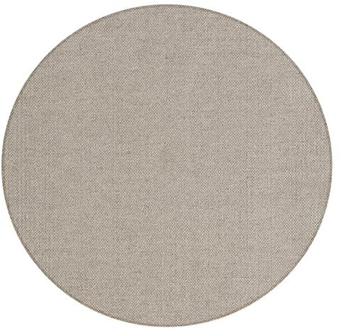 the carpet Boho Natur Wool Handgewebter Wollteppich im natürlichen skandinavischen Boho-Look, Handarbeit für einen einzigartigen Stil, Beige, 200 cm Rund