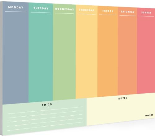 PACKLIST® Weekly Planner - Ideal Task Organizer to Achieve Your Goals and Be More Efficient. Master Your Week and Multiply Your Productivity! | Original Gift | 100% Paper