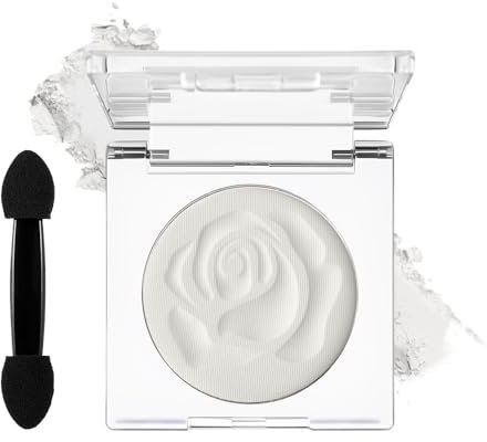 DE'LANCI Single Perl Weiß Lidschatten Palette,Weiß Matte Lidschatten Make-up,Wasserfester Weiß Lidschatten Gut Pigmentiert, Weiß Grundlegender Lidschatten,Geisterbraut-Make-up,Vegan #02