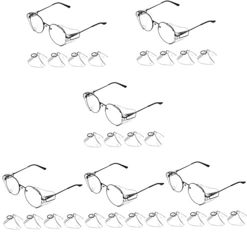 HAPINARY 12 Paare Flankenschutz schutzbrille überbrille vrbrillen durchsichtig visier Schilde lente Abs plastik gläser kunststoff gläser Seitenschutz für Brillen Brillenseitenschutz Stk
