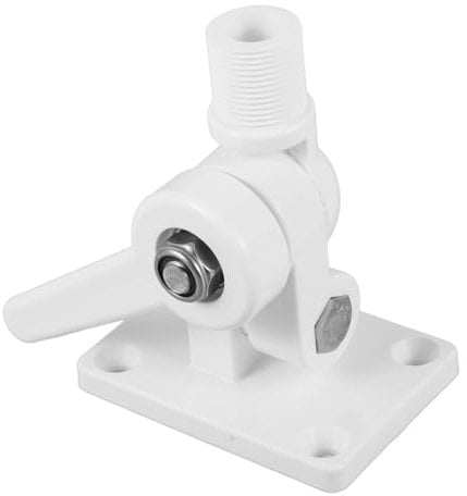 WHAMVOX Boat Bracket Ocean Kayak Marine Mount Base Boat Antenna Mount Adjustable Base for Boat Multi-function Marine Mount Kayak Mounting Base Antenna Base Mount Marine Base White Steel