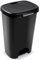 Acan Tradineur - Cubo de basura con pedal, plástico, contenedor residuos, papelera, reciclaje, fácil vaciado, fabricado en España (Negro - 50 litros - 63,5 x 41 x 36 cm)
