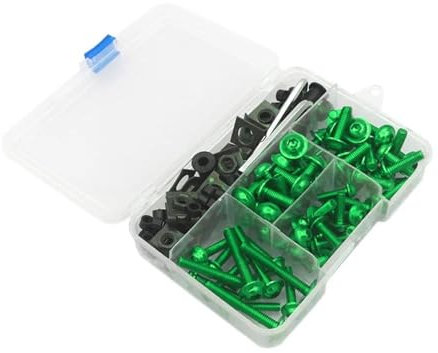 QIBBEI Werkzeugsatz Motorrad-Verkleidungsschrauben-Set Für Xvs 650 1100 Für Aerox 50 155 Für Raptor 700 LTZ 400 Xmax300 300(Green)