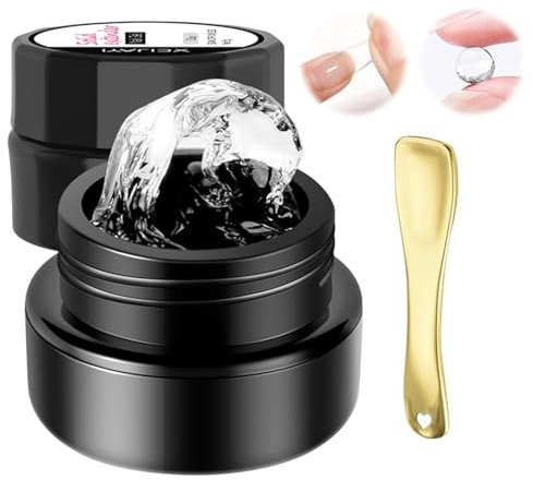 XdealCozyxc 2 Pcs Solid Nail Glue Gel, Non-Sticky Nail Glue for Acrylic Nails Decoration (Clear)