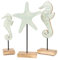 Logbuch-Verlag Maritime Deko Figuren aus Holz 3er Set Seepferdchen + Seestern mintgrün Sommer Baddeko 19-28 cm