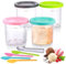Hejo 4 Pièces Pot pour Ninja Creamy, 450 ML Récipient pour Ninja Creami pour NC300EU NC301EU NC299AMZ, Bacs À Crème Glacée avec Couvercle Et Cuillère en Aluminium