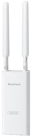 BrosTrend AC1200 Point d'accès WiFi Extérieur PoE Port Gigabit, Longue Portée Borne WiFi Extérieur Puissant, Outdoor IP65 AP Wi-Fi, 2*5dBi Antenne Double Bande 5GHz + 2.4GHz, avec Injecteur PoE Passif
