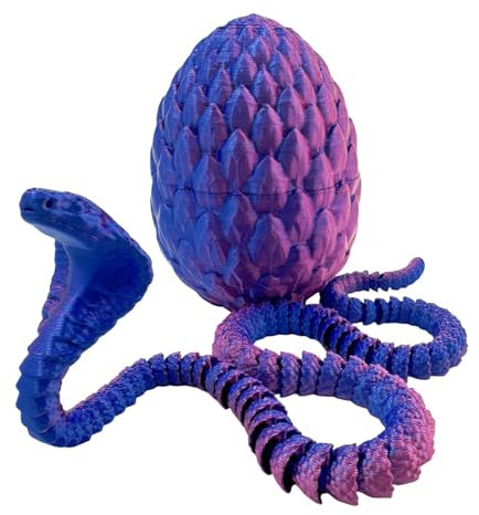 3D Gedrucktes Schlangenei, Gedruckte Schlange Im Ei Bewegliche Schlange Fidget Toy, 3D Druck Schlangeneier Zappelspielzeug, Cobra Ei Set Spielzeug Für Heimbüro Dekoration Und Geschenk 36cm
