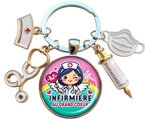Porte-clés Infirmière au Grand Cœur – Cadeau de Remerciement Unique et Original