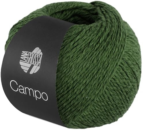 LANA GROSSA Campo | Feines, mehrfach verzwirntes Baumwoll-Mischgarn mit Struktur | Handstrickgarn aus 65% Baumwolle & 25% Viskose & 10% Leinen | 50g Wolle zum Stricken & Häkeln | 165m Garn FB 31