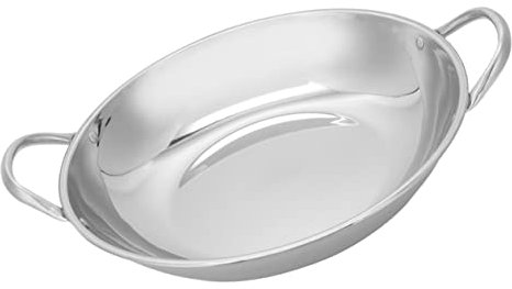 Didiseaon Wok De Acero Inoxidable Doble Asa Sartén Antiadherente Para Cocinar Para Saltear y Guisar Cocina De Inducción