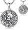 PROESS Memento Mori Kette 925 Sterling Silber Totenkopf Halskette Anhänger Sanduhr Memento Mori Schmuck Geschenke für Männer und Frauen