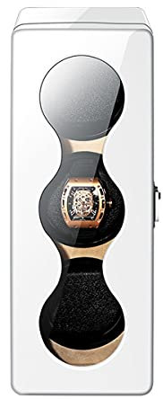 CWZZWS Kronleuchter automatisch 3 Uhr Wickler Uhren -Aufbewahrung mit Stiller Motorversorgung, fit Frauen -Männer Uhren (weiße US A) Kronleuchter