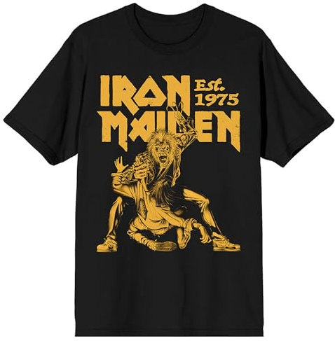 Rock Off officially licensed products Iron Maiden Est 1975 Claw Yellow Graphic T Shirt XL