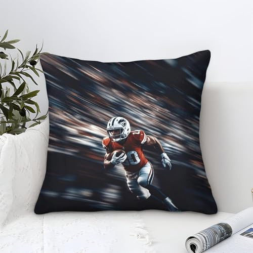 DAFUfbw American Football-Dekor-Kissenbezüge Mit Thenfl Football, Mikrofaser, 40x40cm, Moderne Bauernhaus-Heimdekoration Für Schlafzimmer, Couch, Sofa