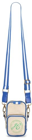 Joules Boat Club Essentials Crossbody Bag, Cotton Canvas, Natural Blue