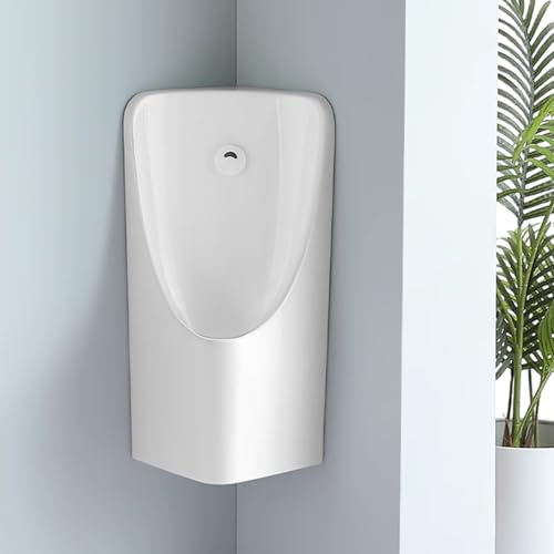 AYHARYLH Urinale Für Männer Keramik-Urinal Männer Für Die Ecke, Garagen, Hotels, Krankenhäuser, Fabriken, Weiß/Schwarz(Wit)