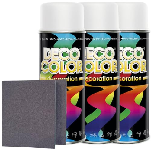 Craft-Equip DC 3er Sparpack Lackspray nach RAL in 400ml zur Lackierung von Auto Stahl Aluminium Beton Holz und 2 Stück Schleifpads (3 Dosen in weiss matt RAL 9010 + 2 Stück Schleifschwamm)