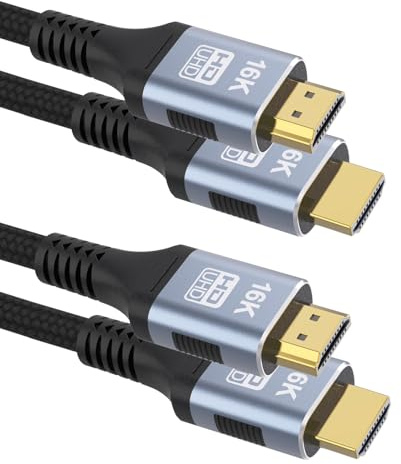 CAKOBLE Cavo HDMI 2.2 0.5 m,(0.5m+0.5m) 16K 12K 8K 4K | 96Gbps Ultra High Speed Cavo HDMI 4K@240Hz@360Hz/480Hz | eARC HDR10+ Dolby Vision/Atmos | HDCP 2.2 2.3 |Per Soundbar, cavo hdmi 2.1