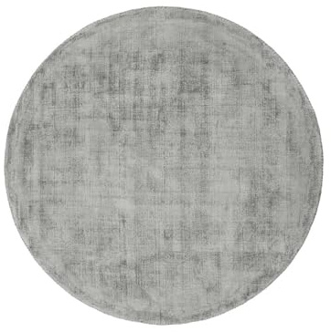 Loberon Teppich Mariselle - Handgewebt - Melierte Oberfläche - Dezentes Design - Ø 120 cm - Wohntextilien - Wohnaccessoires - Viskose, grau