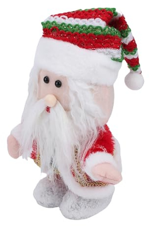 Jeffergarden Gehende Weihnachtsmann-Puppe, Weihnachtsdekoration, Singendes und Beleuchtetes Plüschtier für die Feiertagsdekoration, 28,5 cm Hoch