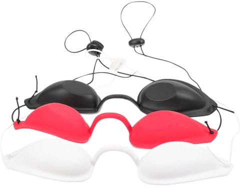 MOBUTOFU 3pcs Tpu Blackout Eye Patches Adjustable Band for Skin Care and Sun Bathing, Professional Protective Design Goggles for Eye Protection and Comfort