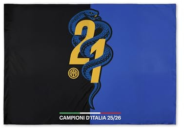 Inter - Bandiera Campioni d'Italia 2025/26, Bandiera Celebrativo Scudetto, Prodotto Ufficiale