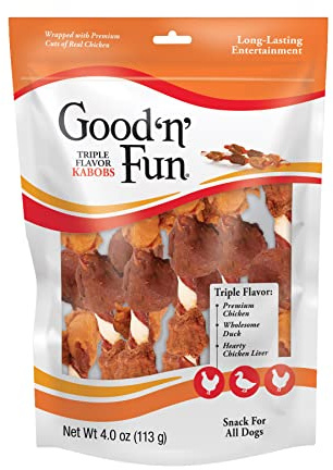 Good'N'Fun Triple Flavored Rawhide Kabobs for Dogs
