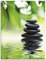 ARTland Wanddeko Glasbilder Wandbild Glas Bild einteilig 60x80 cm Hochformat Asien Wellness Entspannung Spa Zen Steine Gräser Pyramide Wasser T5UJ