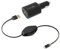 ReTrak etpb2 cm5 2-in-1-Premier KFZ-Ladegerät und 2200 mAh Power Bank mit Micro-USB-Kabel, einziehbar, Schwarz