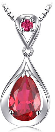 JewelryPalace Infinity Tropfen 4ct Erstellt Rubin Kette Anhänger 45CM, Unendlichkeit Rot Schmuck Set, Halskette Silber 925 Collier Damen Ketten Edelstein Mädchen, Schmuck mit Stein Frauen Jahrestag