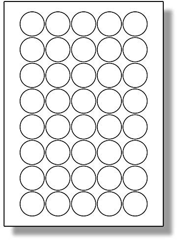 Label Planet® 40 Per Sheet, 5 Sheets (200 Round Labels). Round Paper Labels for Inkjet and Laser Printers, 32mm Diameter, 40 per Sheet, LP40/32R.