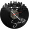 GRAVURZEILE Schallplattenuhr - Skyline Schalke 2018 - Wanduhr aus gegossenem Vinyl mit Stadt Skyline 30 cm - Upcycling Design-Uhr Wand-Deko Vintage Wand-Dekoration Retro-Uhr - Made in Germany