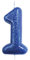 Anniversary House Metallic Blue Glitter Candle, Number 1, 1st Birthday Cake Topper, 7 Centimeters, AHC30/1