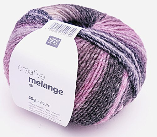 Rico Creative Melange DK 009 Pink Grey 50g Wool Blend Yarn