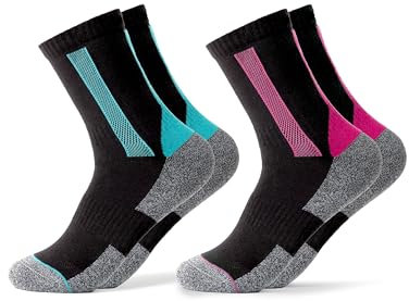 Occulto calze donna trekking 2 paia (modello: Gerlinde) 1 Paia Blu | 1 Paia Rosa 35-38
