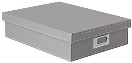 OSCO GRYPUA4BOX A4 Faux Leather Box - Grey